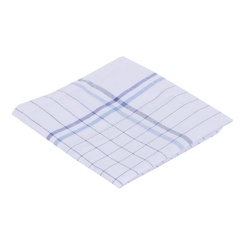 JENNY DENIAL 100% Cotton White Handkerchief/Rumal for men and boys Big size XXL Size 48 * 48 Cm Checked design Combo Pack