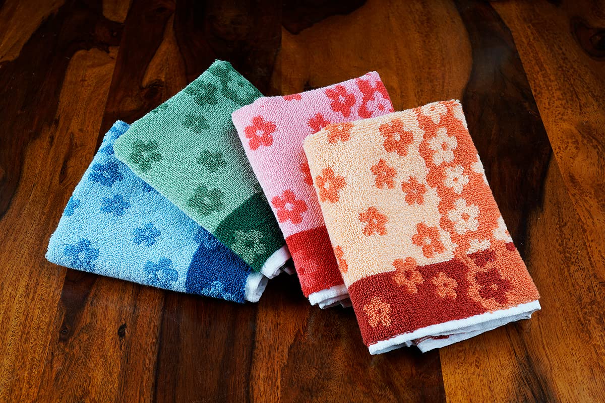 JENNY DENIAL 450 GSM 100% Pure Cotton Soft and Super Absorbent Hand Towels (Multicolour, Medium, 30 x 52 cm) -