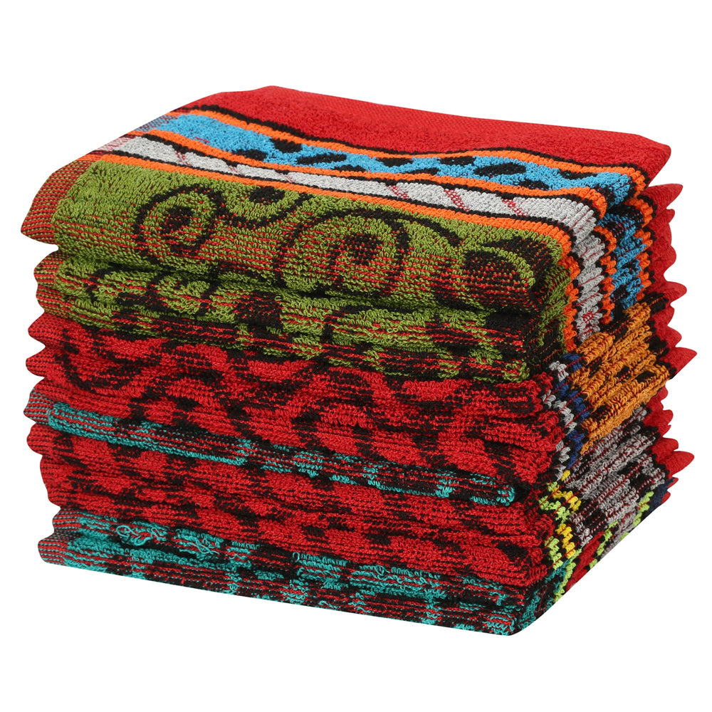 JENNY DENIAL 100% Cotton 275 GSM Hand Napkin Towel Set of Soft Multi Color (Size 11 * 17 Inch)