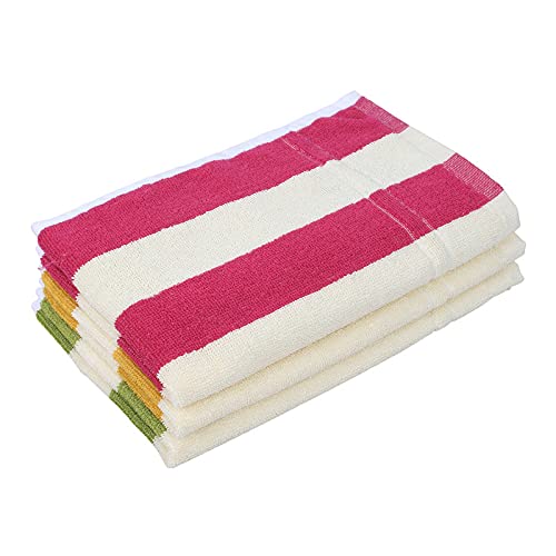 JENNY DENIAL 100% Cotton Hand Towel/Napkins Set of 4 Soft & Super Absorbent (325 GSM) Multicolor (Size 14 * 21 Inch)