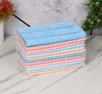 JENNY DENIAL 100% Velvet Cotton Unisex Face Towel 10 * 10 Inch Multicolor Set of 12pc Soft and Super Absorvent Pack