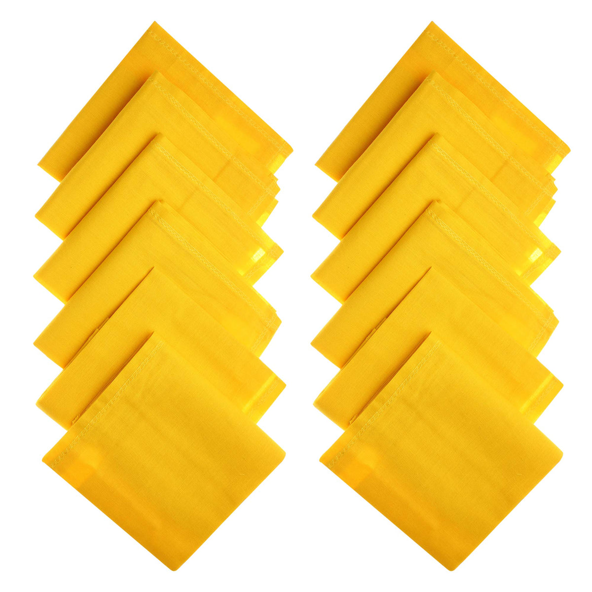 JENNY DENIAL 100% cotton Yellow handkerchief Rumal for men set of 12 pcs (50 * 50 Cm) hankies