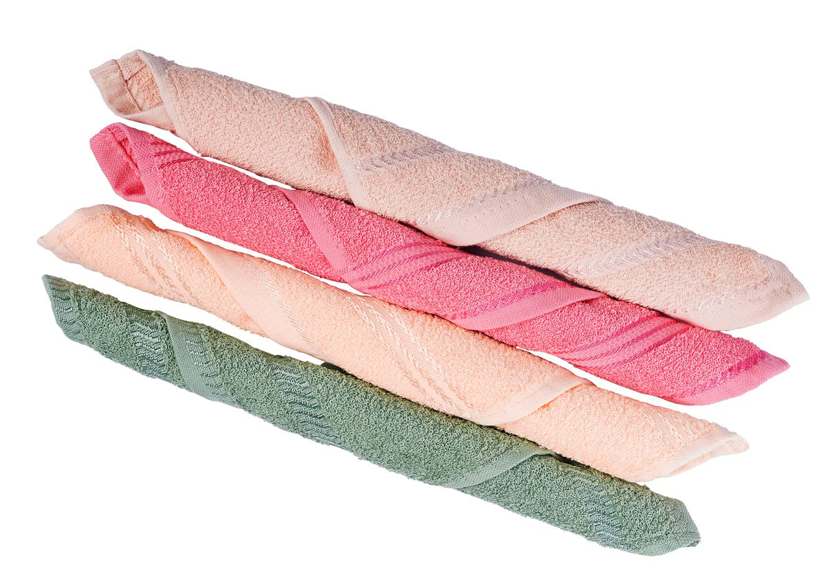 JENNY DENIAL 100% Cotton Zero Twist Face Towel 300 GSM Set of 12 pcs (Small Size :: 27 * 27 cm) Multi Color (12)