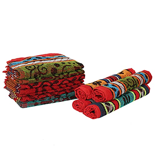 JENNY DENIAL 100% Cotton 275 GSM Hand Napkin Towel Set of Soft Multi Color (Size 11 * 17 Inch)