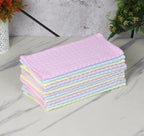 JENNY DENIAL Unisex 100% Cotton Soft and Super abserbent Face Towel Multicolor 10 * 10 Checked Design Set of 12 pc Pack
