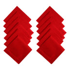 JENNY DENIAL 100% Pure Cotton Red handkerchief for men Rumal set of 12 pcs Size (50 * 50 cm)