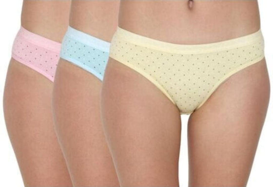 SCTC® Cotton Hosiery for Womens/Girls Medium Size Hipster Panties | Panty| Briefs Daily Used Dot Printed Combo Pack:: (M, 12) Multicolour