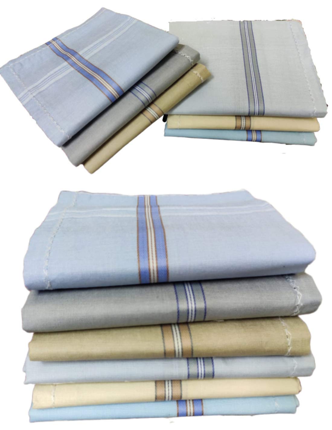 JENNY DENIAL Cotton Handkerchief, Rumal, Hankey for man Multi color 12 Pcs Machine washable