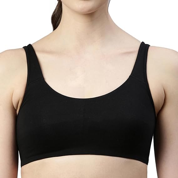 SCTC Combed Cotton Seamless b-Cup Sport Bra for Girls/Women Wireless & Non Padded Full Coverage Sleep and shapper Bra Pack of 1 pc Color May Vary Size