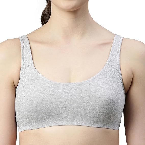 SCTC Combed Cotton Seamless b-Cup Sport Bra for Girls/Women Wireless & Non Padded Full Coverage Sleep and shapper Bra Pack of 1 pc Color May Vary Size