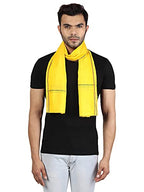 JENNY DENIAL 100% Pure Cotton Gamcha/Gomasa for Men 300 GSM SOFT Handloom Printed (Size :: Full Size) Stole Yellow Color Pack of angocha