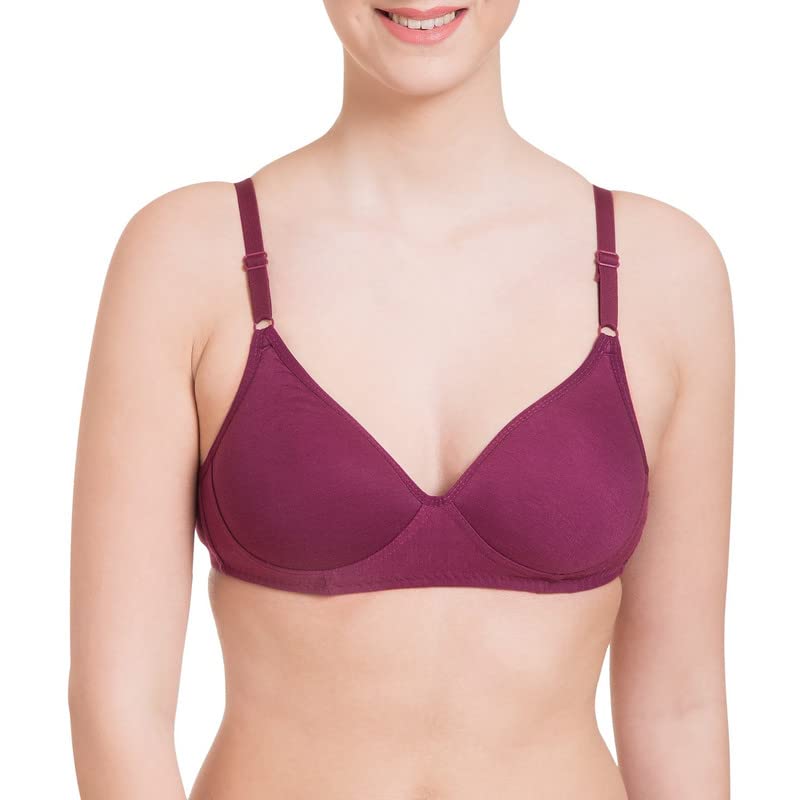 SCTC 100% Cotton Girls/Women's Everyday Wire Free (Non Wire) Non Padded B-Cup Seamless | T-Shirt | Full Coverage Bra Pack of 1 Color:: (May be Vary)