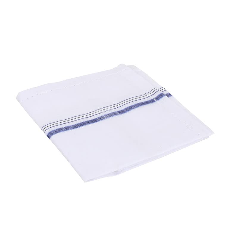 JENNY DENIAL 100% CottoN White Handkerchief/Rumal for men and boys Big size XXL Size 48 * 48 Cm Strip design Combo Pack