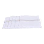 JENNY DENIAL 100% CottoN White Handkerchief/Rumal for men and boys Big size XXL Size 48 * 48 Cm Strip design Combo Pack