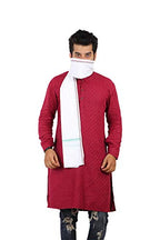 JENNY DENIAL 100% Pure Cotton White Gamcha/Gomasa for Men 300 GSM Handloom Printed (Size :: Full Size) Stole angocha