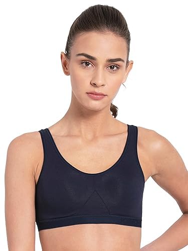 SCTC Combed Cotton Seamless b-Cup Sport Bra for Girls/Women Wireless & Non Padded Full Coverage Sleep and shapper Bra Pack of 1 pc Color May Vary Size