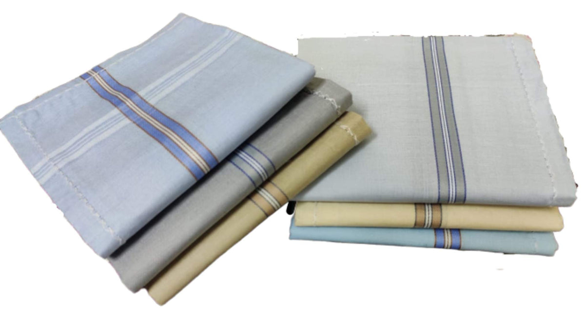 JENNY DENIAL Cotton Handkerchief, Rumal, Hankey for man Multicolor 6 Pcs Machine washable(bombay)