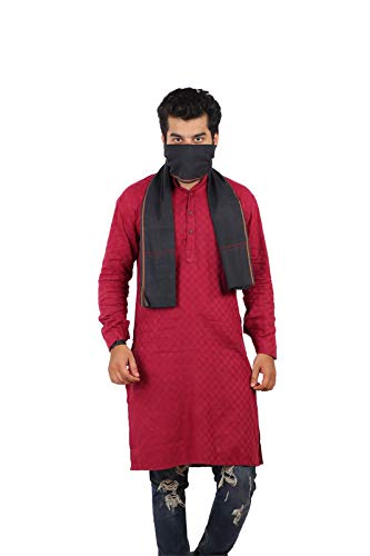 100% pure Cotton Black Gamcha/Gomasa for Men 300 GSM handloom printed (size :: Full size) Stole angocha