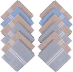 JENNY DENIAL 100% Cotton Multicolor Handkerchief/Rumal for men and boys Big size XXL Size 48 * 48 Cm Plain design Combo Pack
