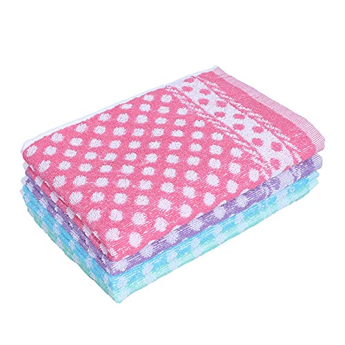JENNY DENIAL 100% Cotton Hand Towels Set of 4 Soft (325 GSM) Multicolor (Size 14 * 21 Inch) Medium