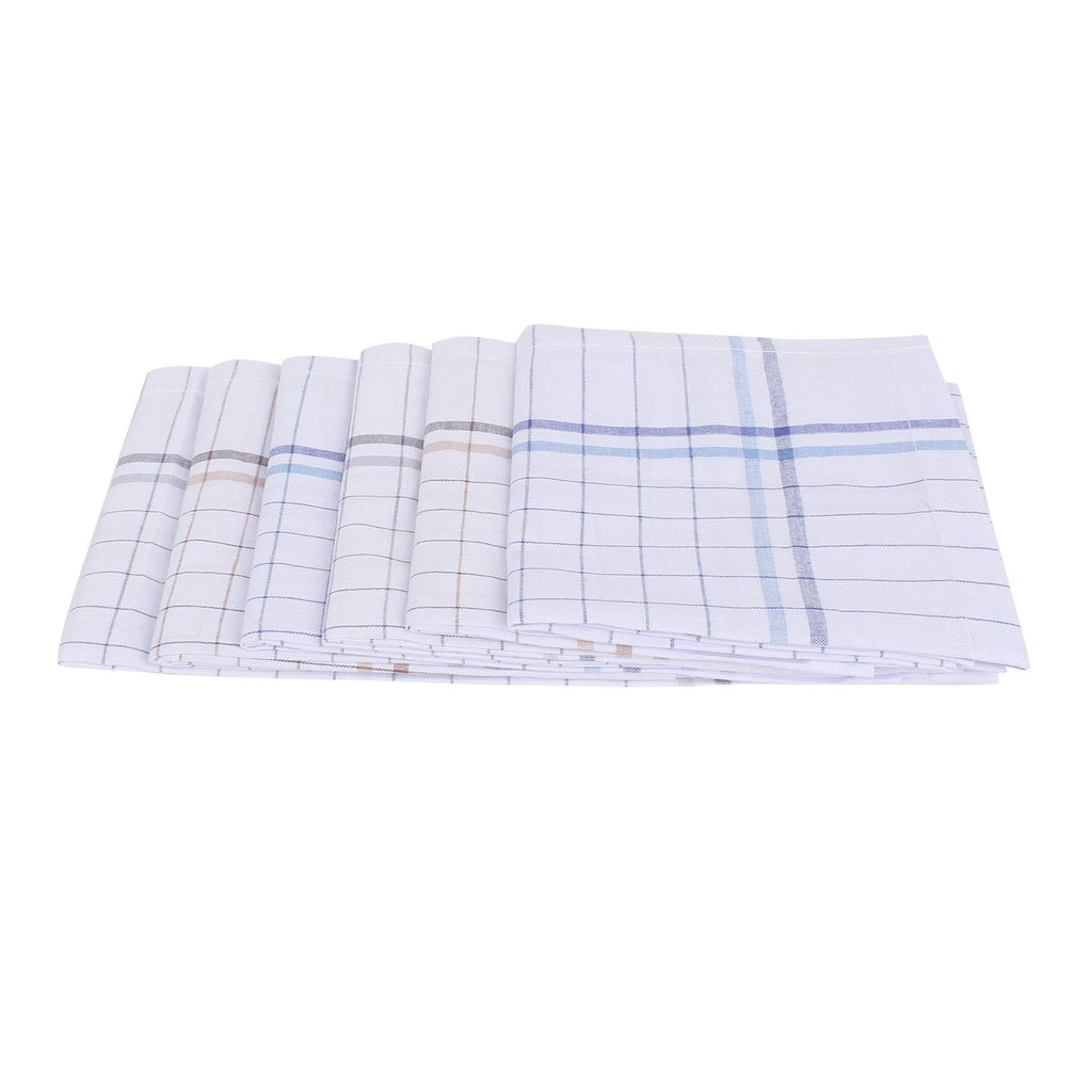 JENNY DENIAL PURE COTTON MULTICOLOR Strips Handkerchief/RUMAL FOR MEN PACK OF 12 (Size 48 * 48 CM)