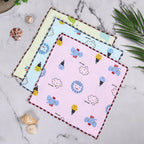 JENNY DENIAL Cotton face Towel Unisex Baby rumal wash Cloth Women Hanky Size (10 * 10) inch Combo Set of Pack