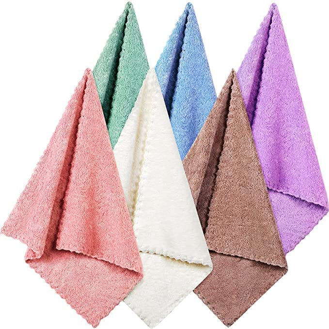 JENNY DENIAL® 250 GSM Microfiber Cotton face Towel Ultra Soft Light Weight and Fully Water Absorbent Small Size (9 * 9inch) Multicolor Combo Pack Set of