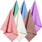 JENNY DENIAL® 250 GSM Microfiber Cotton face Towel Ultra Soft Light Weight and Fully Water Absorbent Small Size (9 * 9inch) Multicolor Combo Pack Set of