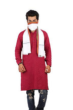 JENNY DENIAL 100% Pure Cotton White Gamcha/Gomasa for Men 300 GSM Handloom Printed (Size :: Full Size) Stole angocha