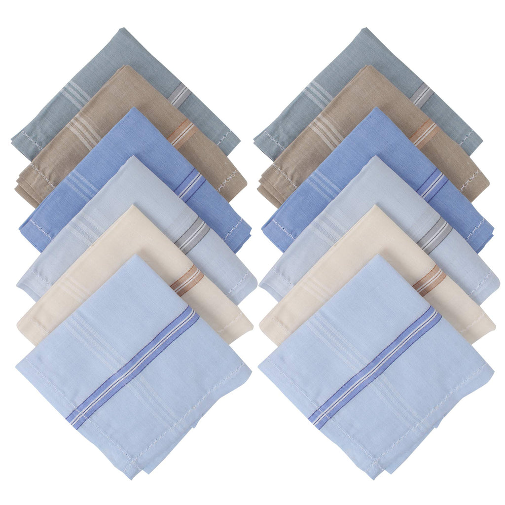 JENNY DENIAL PURE COTTON Multicolor RUMAL/handkerchief FOR MEN PACK OF 12 (Size 46 * 46 CM) hankies
