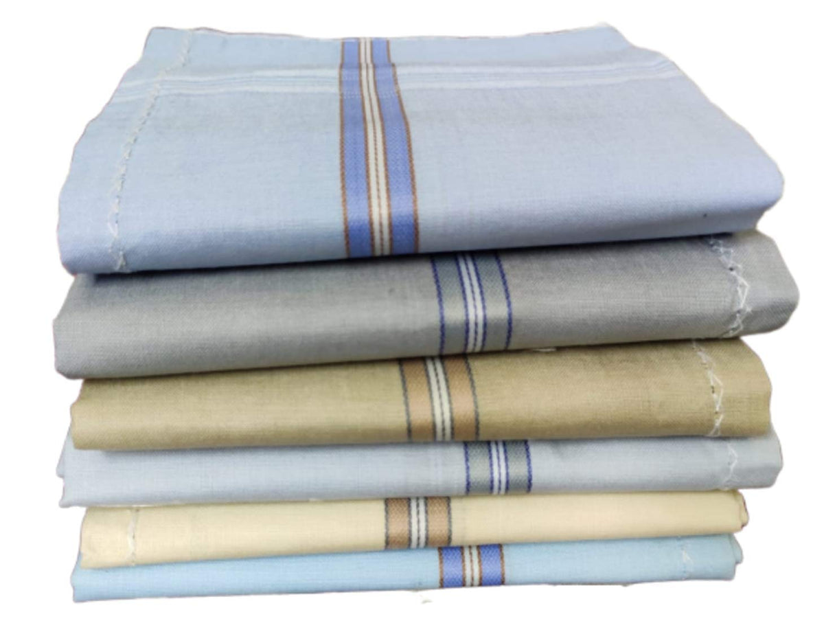 JENNY DENIAL Cotton Handkerchief, Rumal, Hankey for man Multicolor 6 Pcs Machine washable(bombay)
