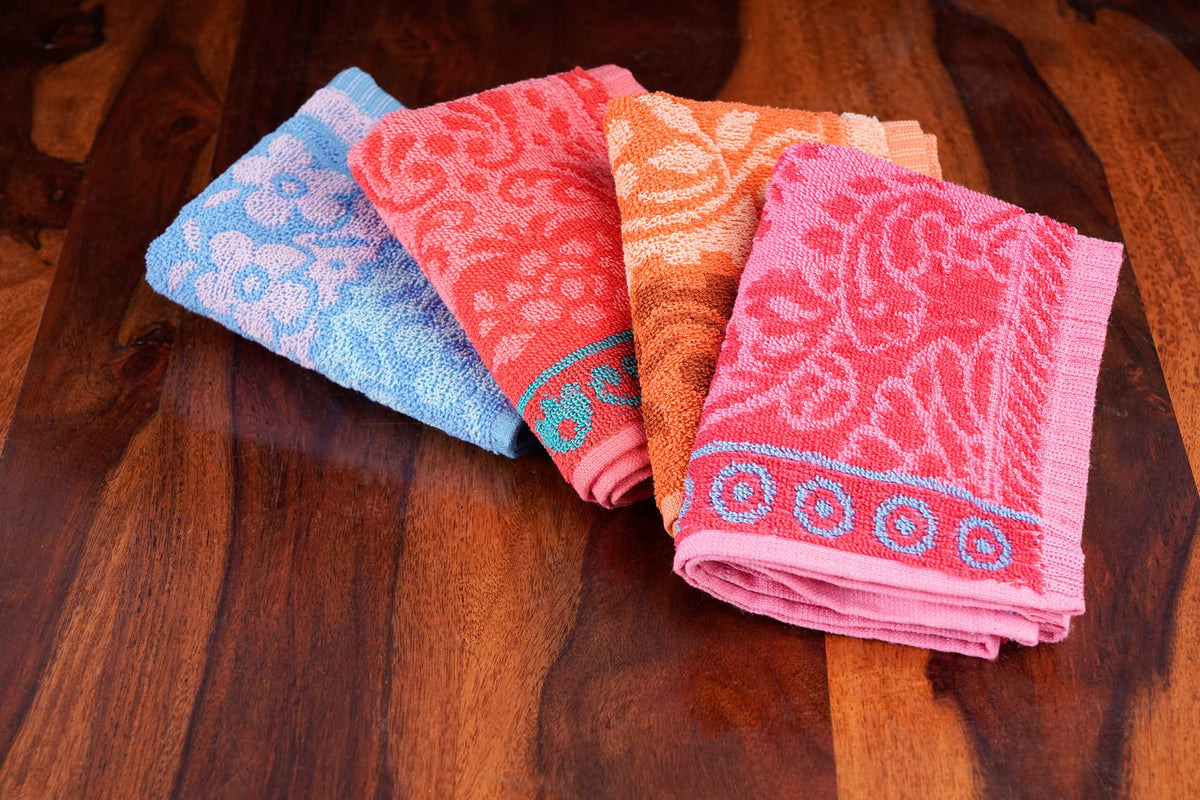 JENNY DENIAL 100% Cotton | Ultra Soft | Multicolor | Fabulous Computer Printed | 375 GSM Hand Towel | face Towel | wash Basin Towel | Bathroom Towel Size of (13 * 20 inch) Pack | Piece | Set of
