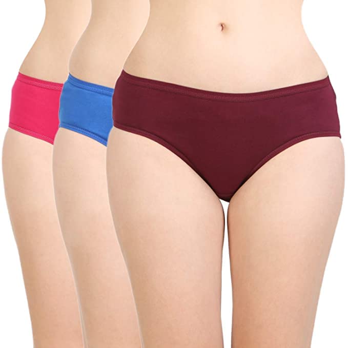 SCTC Women's & Girls Cotton Hipster mid Waist Plain Underwear/Briefs/Panties/Panty Outer Elastic Regular/Everyday/Daily Multicolor Combo Pack of