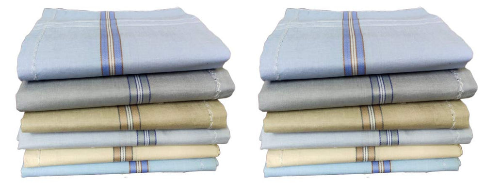 JENNY DENIAL Cotton Handkerchief, Rumal, Hankey for man Multi color 12 Pcs Machine washable