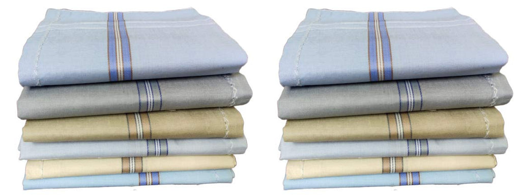 JENNY DENIAL Cotton Handkerchief, Rumal, Hankey for man Multi color 12 Pcs Machine washable