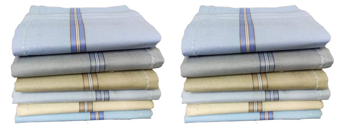 JENNY DENIAL Cotton Handkerchief, Rumal, Hankey for man Multi color 12 Pcs Machine washable