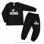 Jenny Denial black KING full sleeve top and rib-cuff pajama – style illustration 2