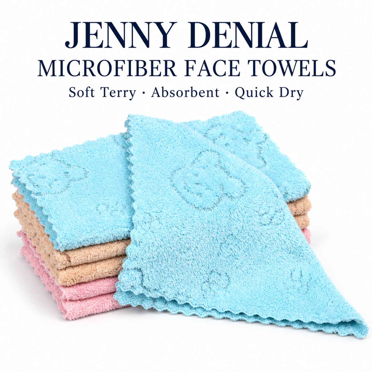 Jenny Denial Soft Microfiber Terry Baby Face Towels – Absorbent, Quick Dry Washcloths — main creative