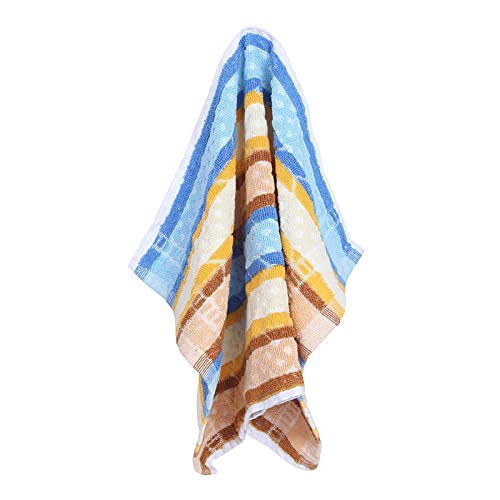 JENNY DENIAL 100% Cotton Hand Towels Set of 4 Soft & Super Absorbent for Kitchen, washbasin & Gym (325 GSM) Multicolor (Size 14 * 21 Inch)