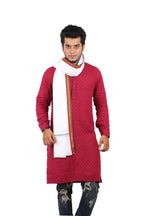 JENNY DENIAL 100% Pure Cotton White Gamcha/Gomasa for Men 300 GSM Handloom Printed (Size :: Full Size) Stole angocha