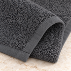 Jenny Denial Grey cotton terry face towel — terry fabric and hem detail, 400 GSM