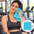 Jenny Denial Mint cotton terry face towel, 12 × 12 inches, 400 GSM — gym use
