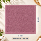 Jenny Denial Onion cotton terry face towel — 12 × 12 inch size guide, 400 GSM