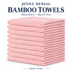 Jenny Denial Baby Pink bamboo towels – absorbent and quick dry