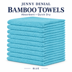 Jenny Denial Blue bamboo towels – absorbent and quick dry