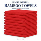 Jenny Denial Maroon bamboo towels – absorbent and quick dry