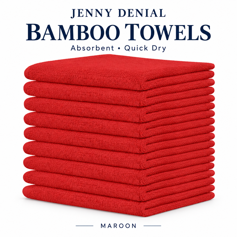 Maroon / Face Towel – 12 × 12 Inch / 10 Pieces