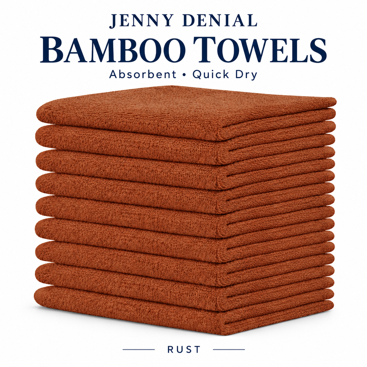 Jenny Denial Rust bamboo towels – absorbent and quick dry