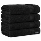 Jenny Denial black cotton hand towels