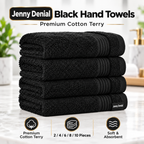 Jenny Denial black cotton hand towels